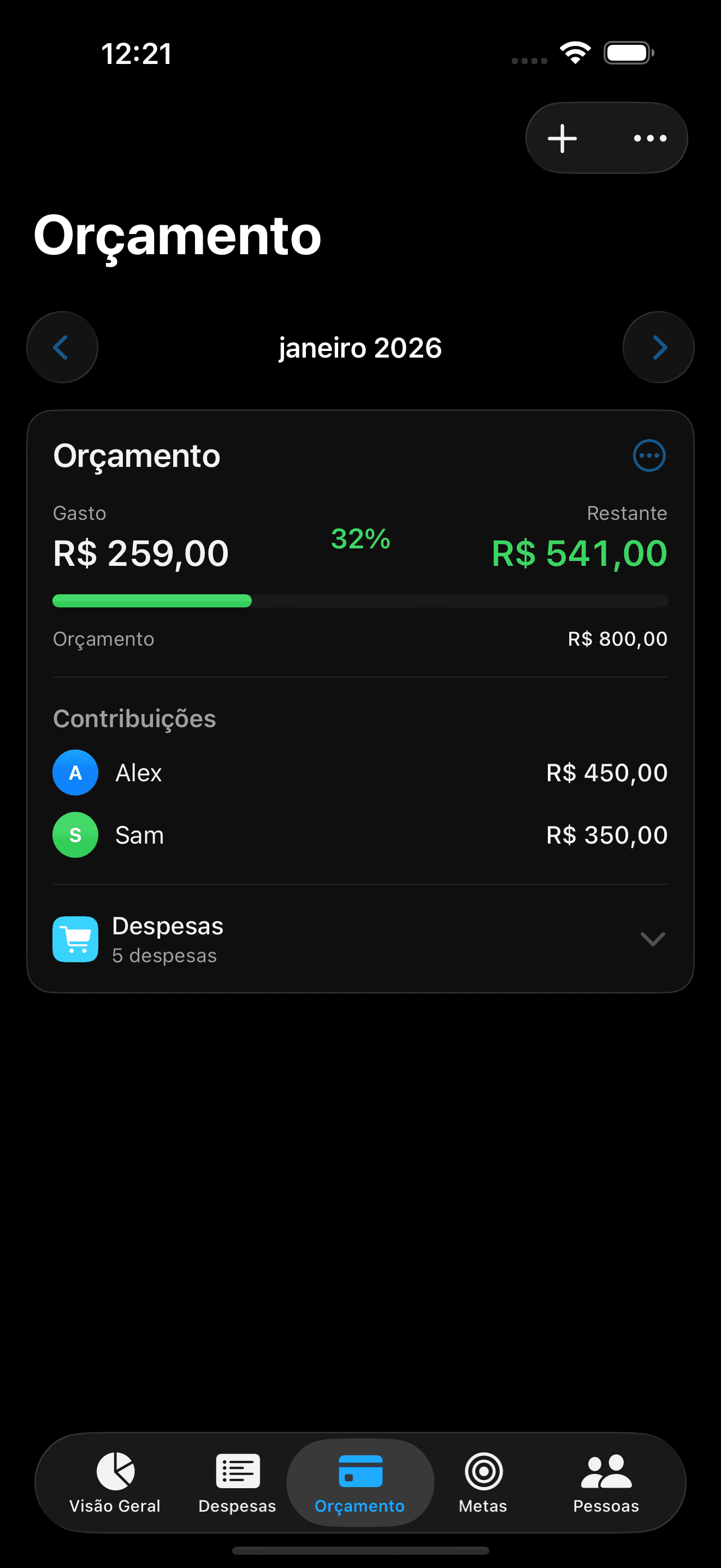 Splitrate: Orçamentos